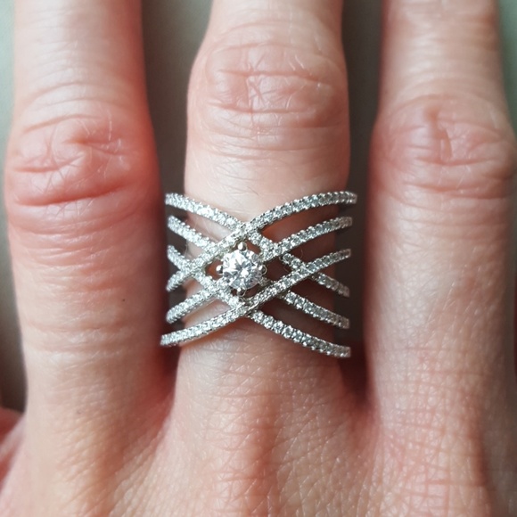 NWT 925 SS 6 Weave Strand Fashion Ring - Picture 3 of 6